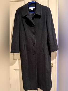 Liz Claiborne Women's Long Black Trench Coat